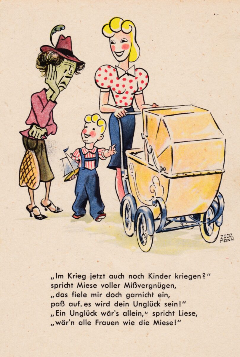 Ansichtskarte – Liese und Miese – Kinder kriegen