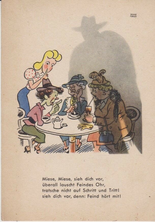 Postkarte Liese und Miese mit Schattenmann