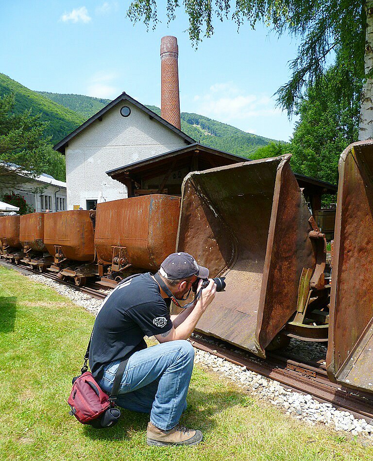 Thomas Keplinger im Feldbahnmuseum Freiland