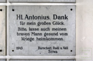 Votivtafel mit der Bitte um Rückkehr des Mannes vom Kriege