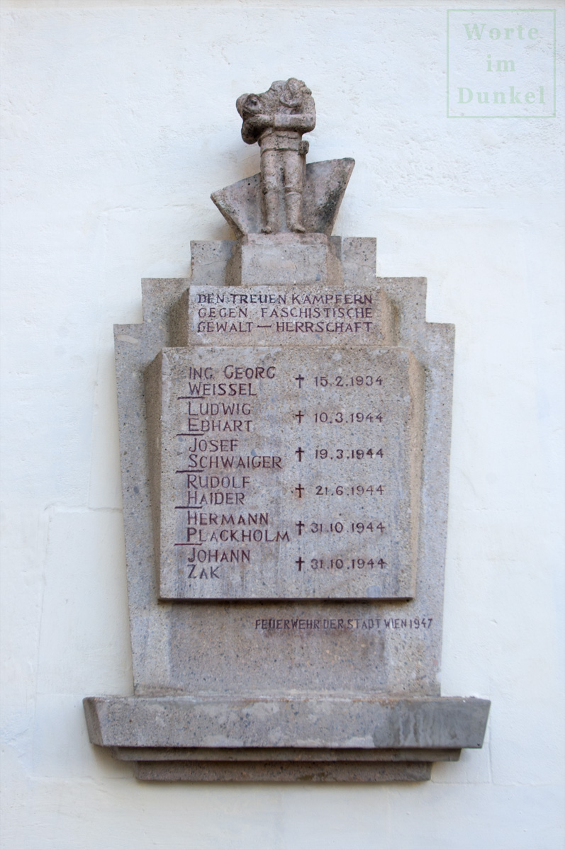 Denkmal für Feuerwehrmänner, die im Austrofaschismus und Nationalsozialismus ermordet wurden